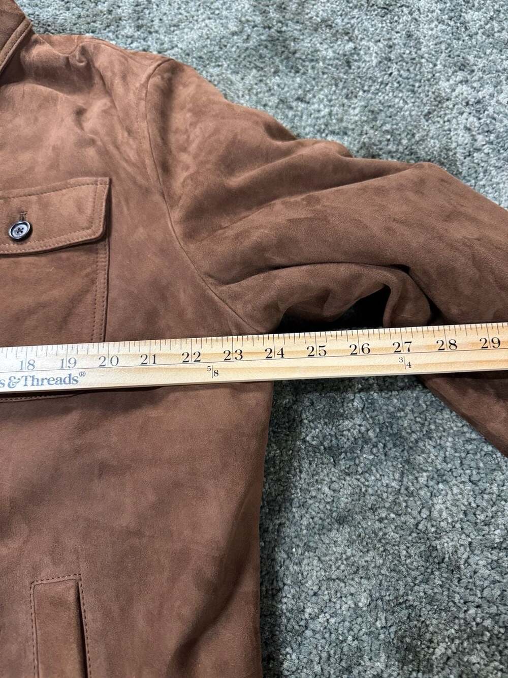 Ralph Lauren Purple Label Brown Suede Shirt Jacket Size L - Picture 9 of 10